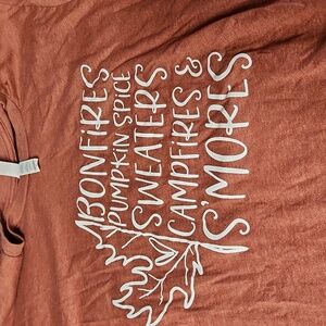 Rust Graphic Tee with Fall Print